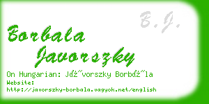 borbala javorszky business card